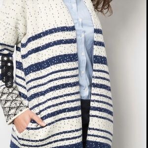 LEON HARPER Elegant Striped  - Navy and Cream